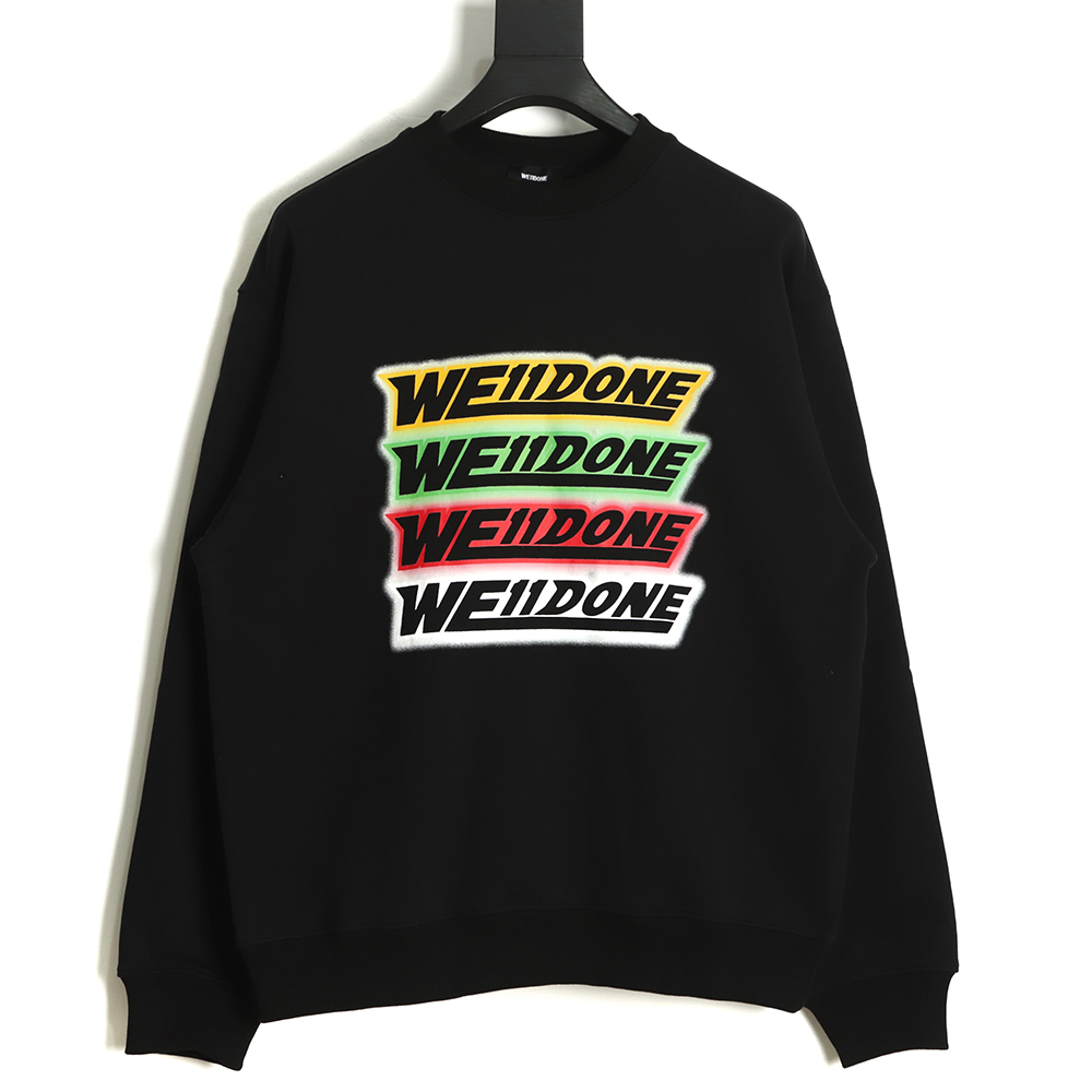 WE11 DONE 22FW four-color barrage round neck sweater