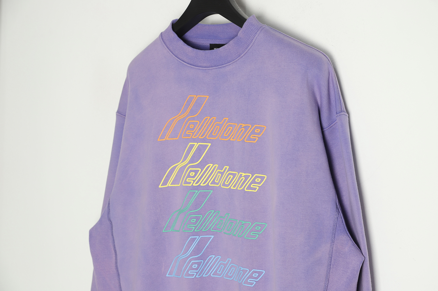 WE11 DONE 22FW tie-dye color bullet screen crew neck sweatshirt TSK1