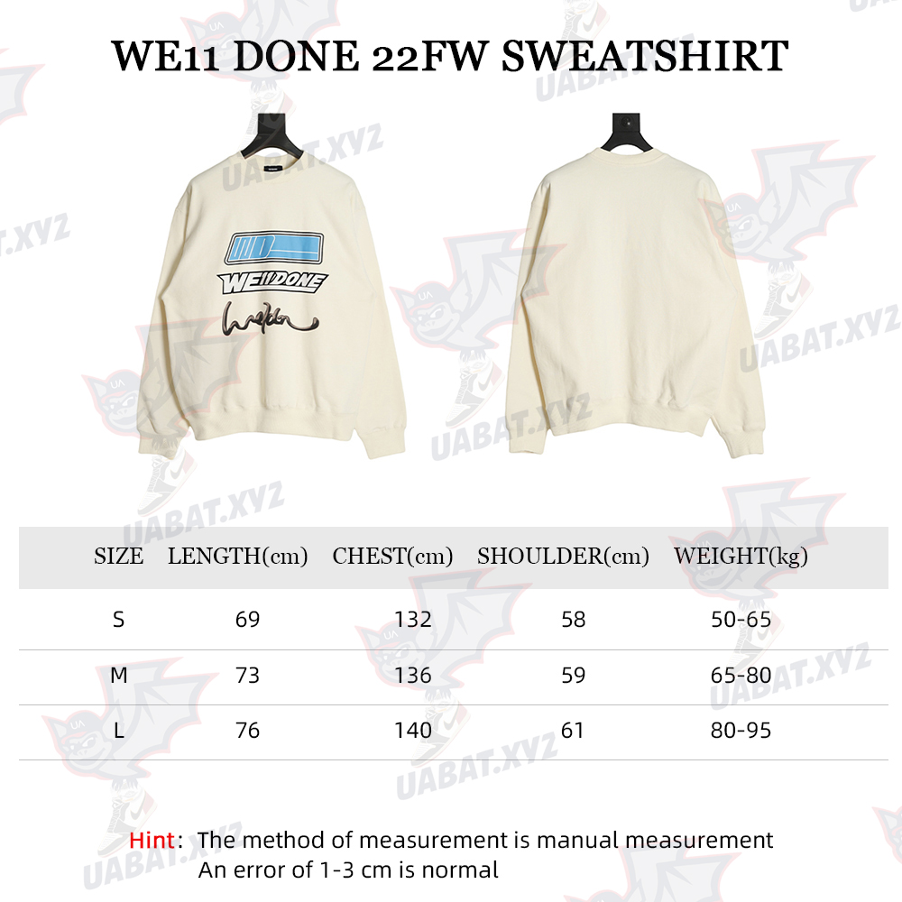 WE11 DONE 22FW Liquid Silver Alphabet Crewneck Sweatshirt