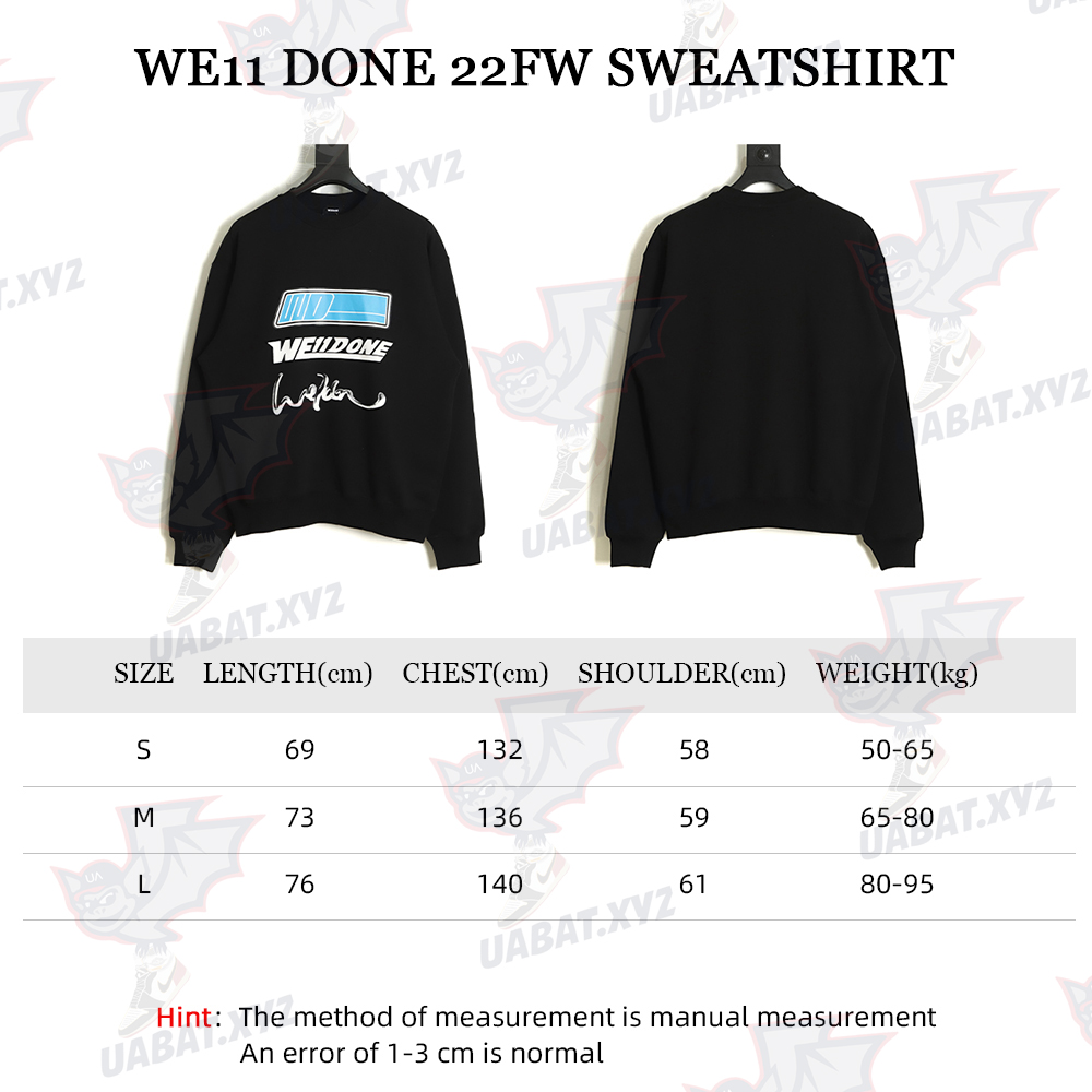 WE11 DONE 22FW Liquid Silver Alphabet Crewneck Sweatshirt TSK1