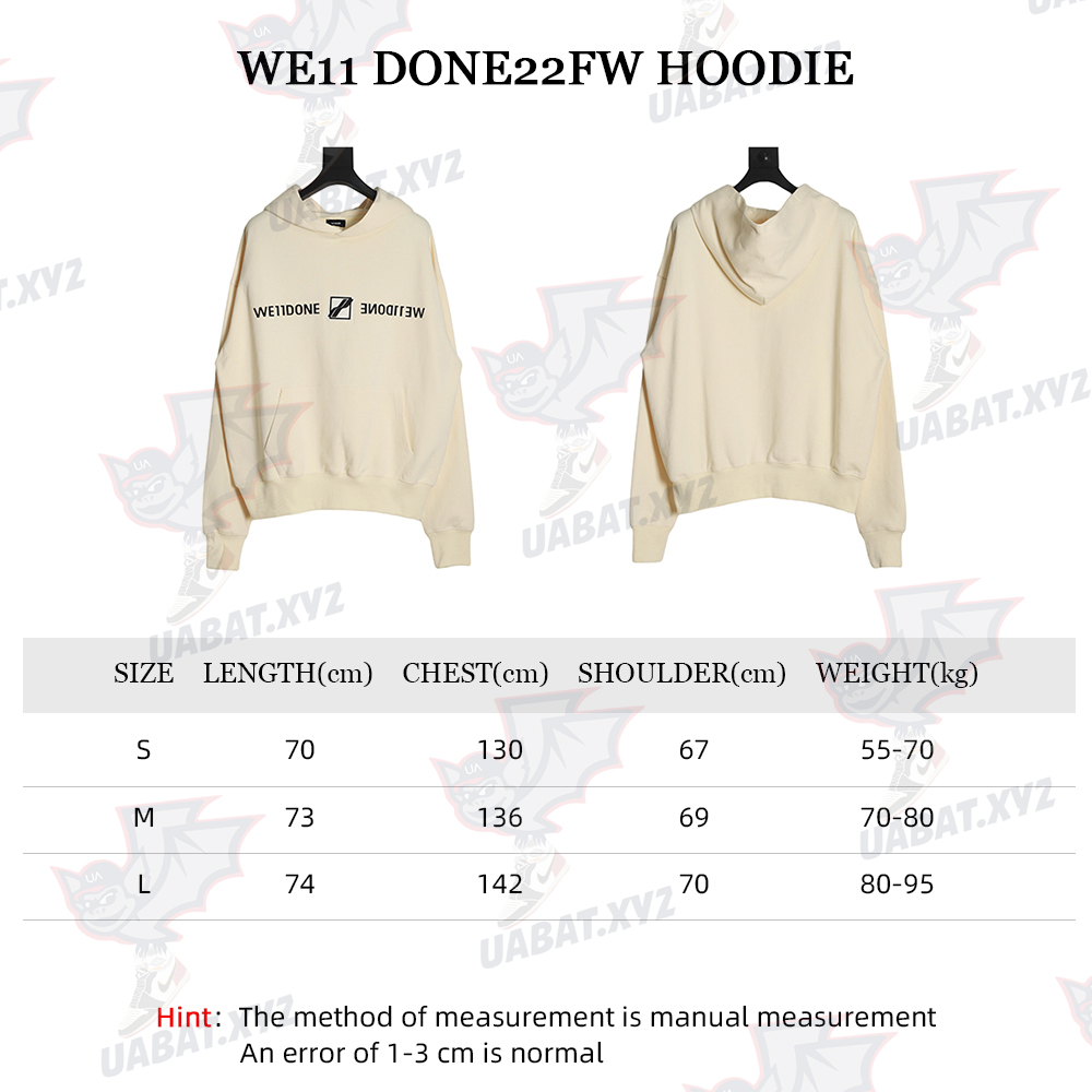 WE11 DONE 22FW Small Block Letter Hoodie
