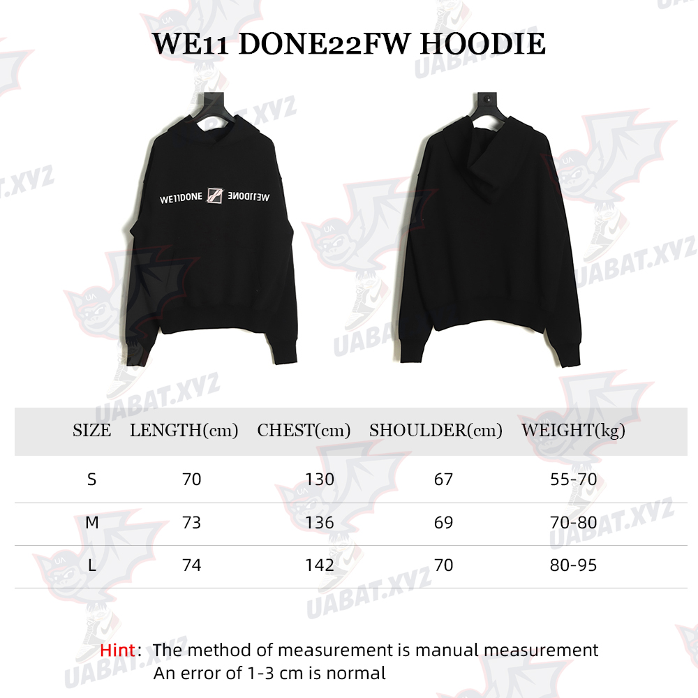 WE11 DONE 22FW Small Block Letter Hoodie TSK2