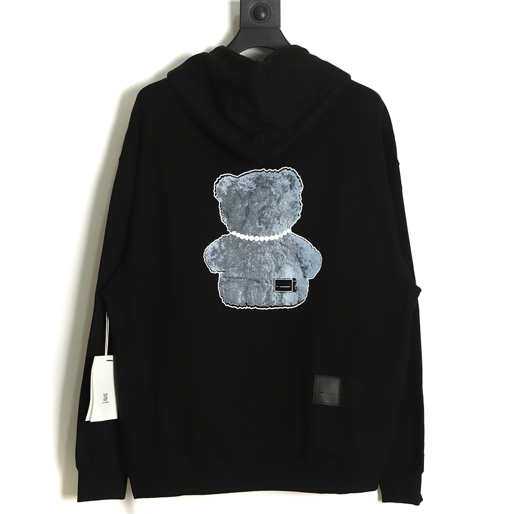 WE11 DONE 22FW Reflective Bear Hoodie TSK1
