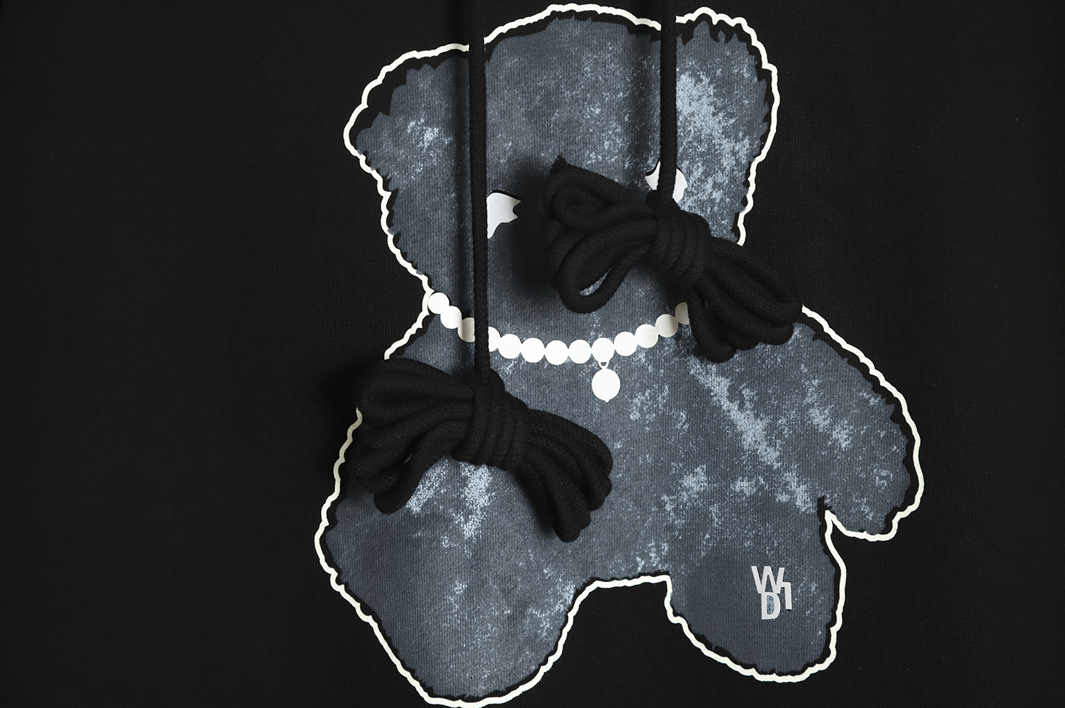 WE11 DONE 22FW Reflective Bear Hoodie TSK1