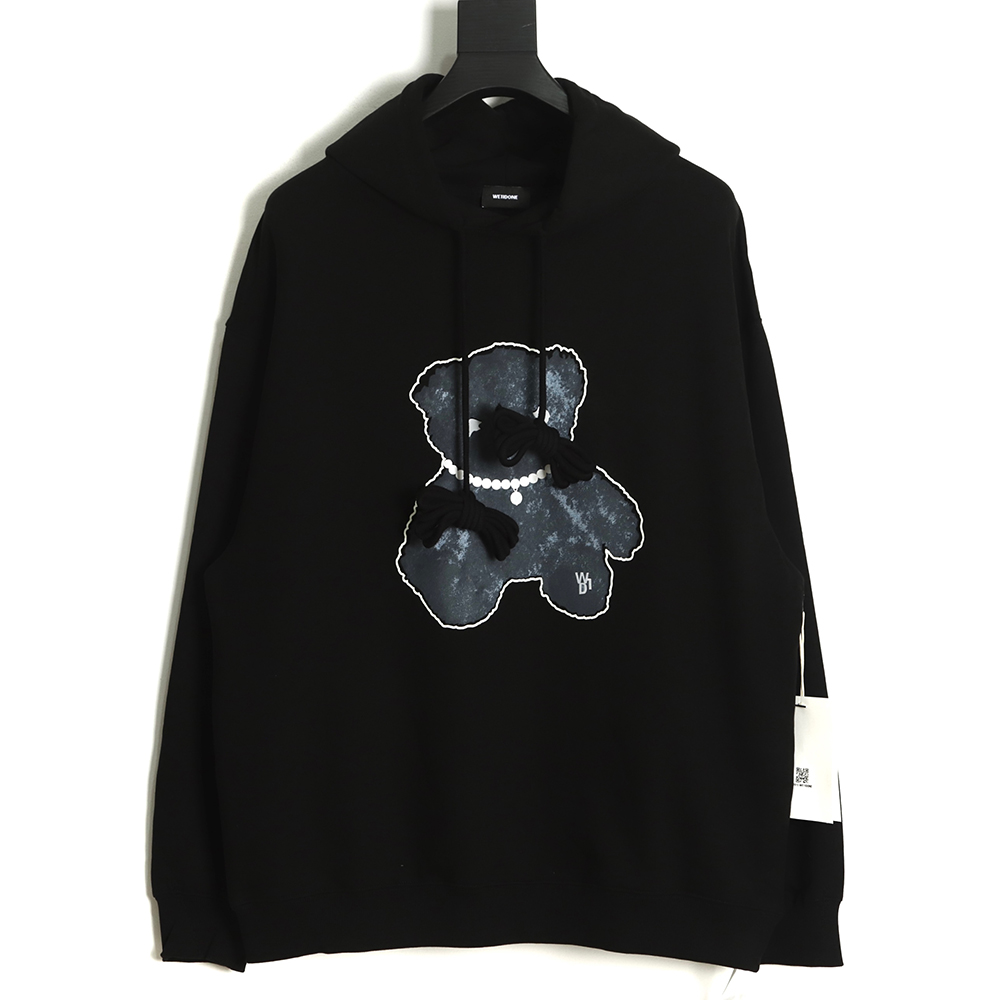 WE11 DONE 22FW Reflective Bear Hoodie TSK1