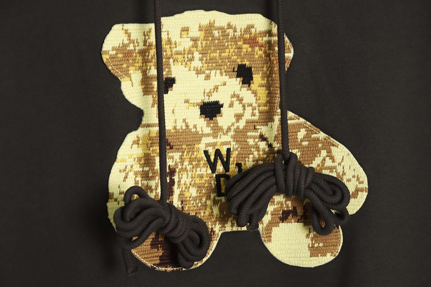 WE11 DONE 22FW Patch Bear Hoodie