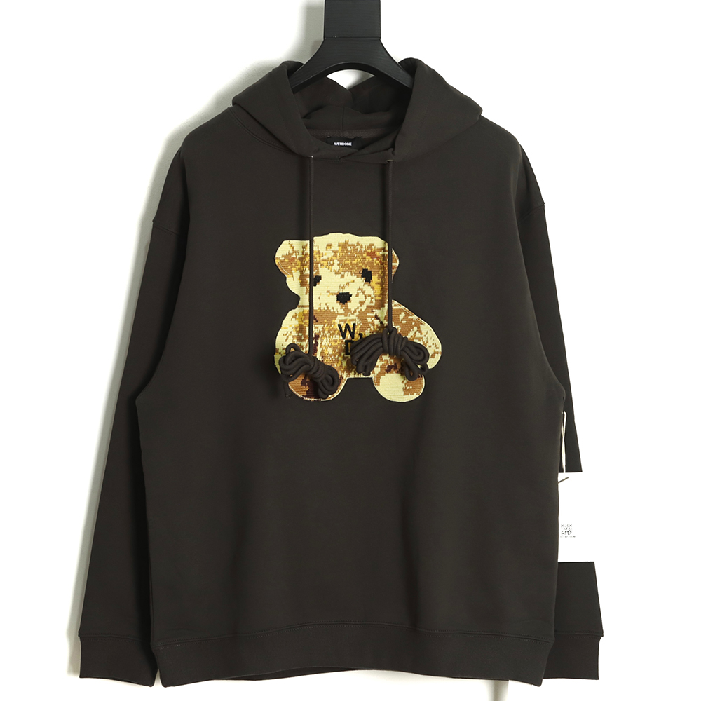 WE11 DONE 22FW Patch Bear Hoodie