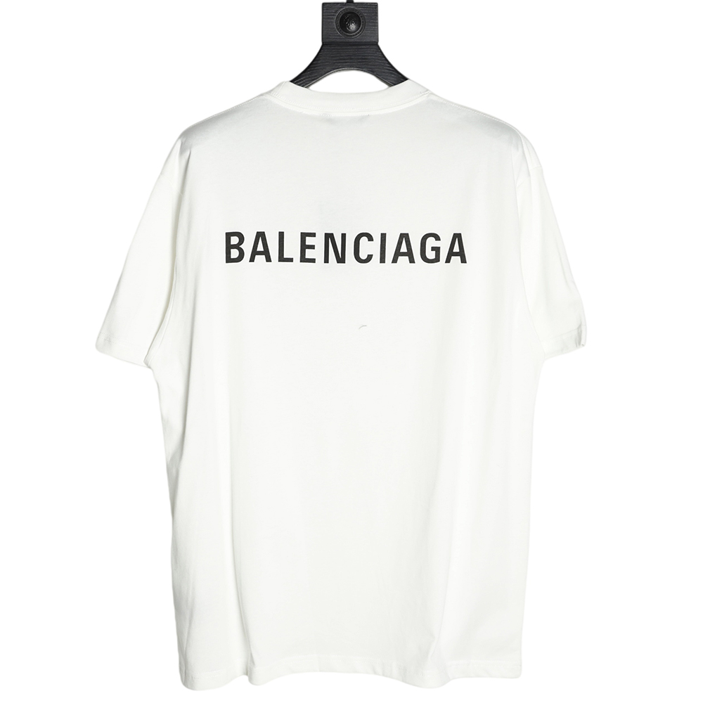 Balenciaga 21ss Front and Back Letter Logo Print Round Neck Short Sleeves