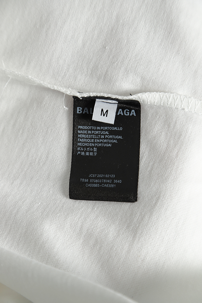 Balenciaga 21ss Front and Back Letter Logo Print Round Neck Short Sleeves