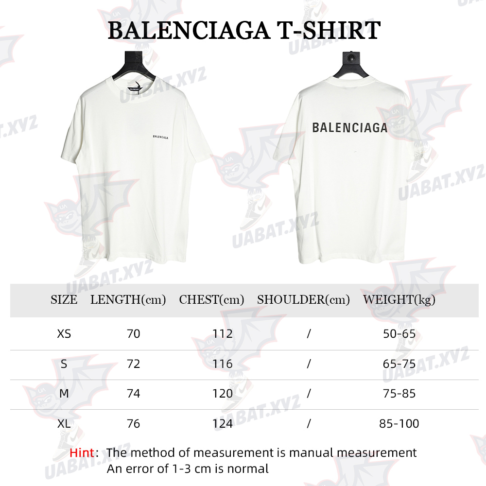 Balenciaga 21ss Front and Back Letter Logo Print Round Neck Short Sleeves