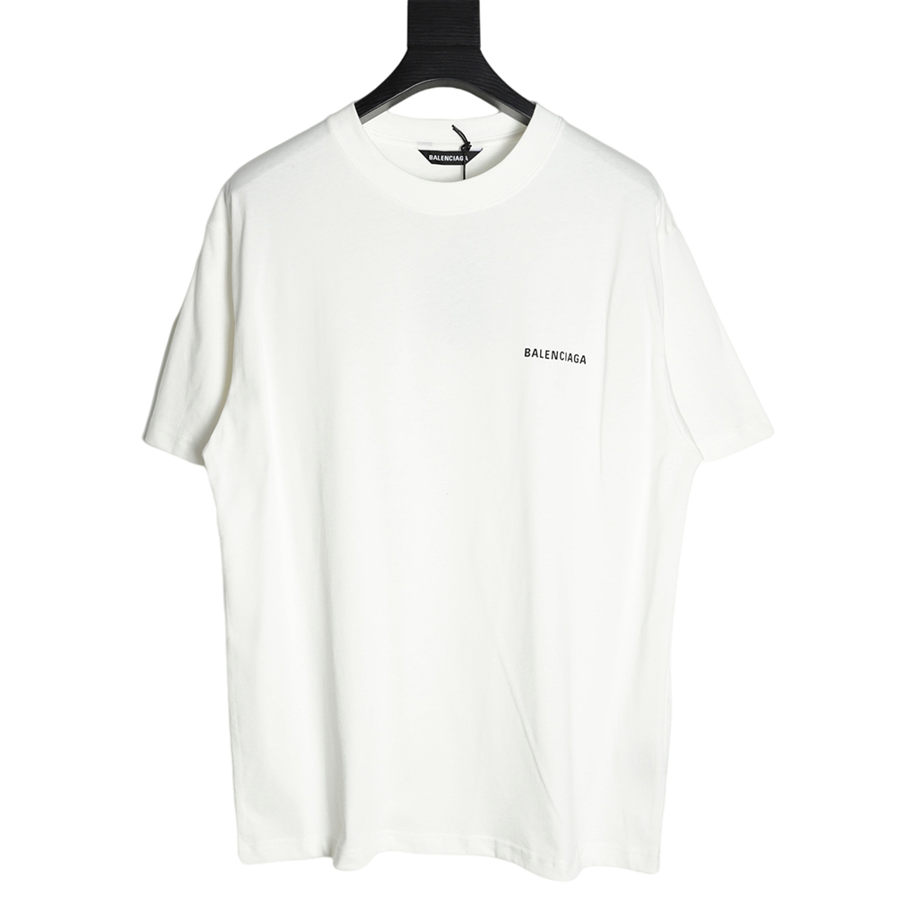 Balenciaga 21ss Front and Back Letter Logo Print Round Neck Short Sleeves