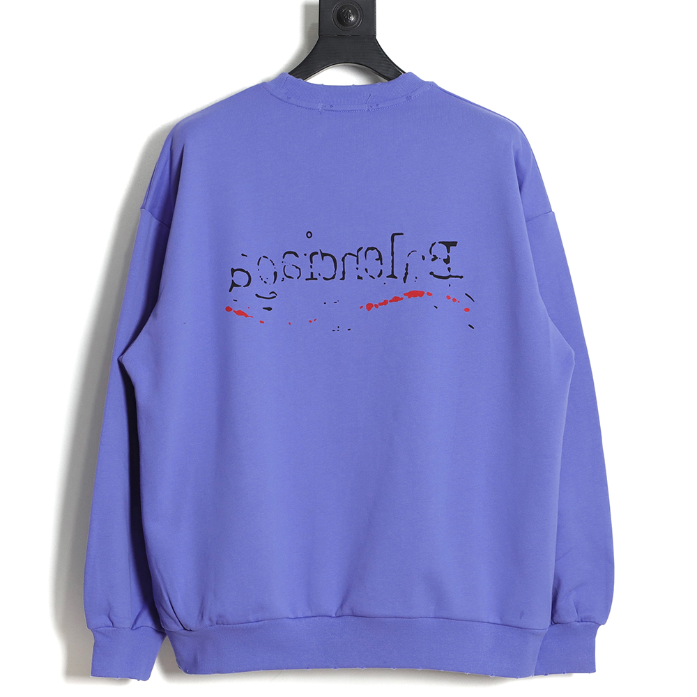 Balenciaga hand-painted round neck cola sweater