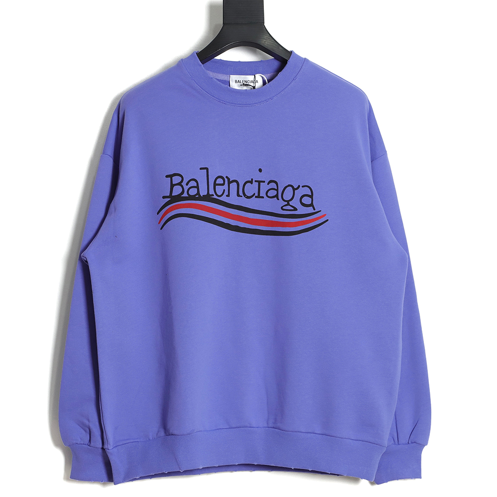 Balenciaga hand-painted round neck cola sweater
