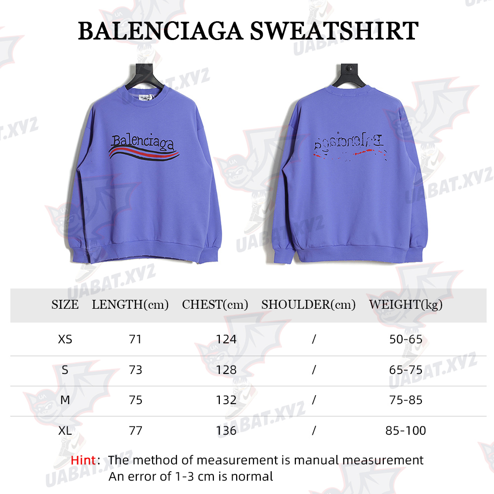 Balenciaga hand-painted round neck cola sweater