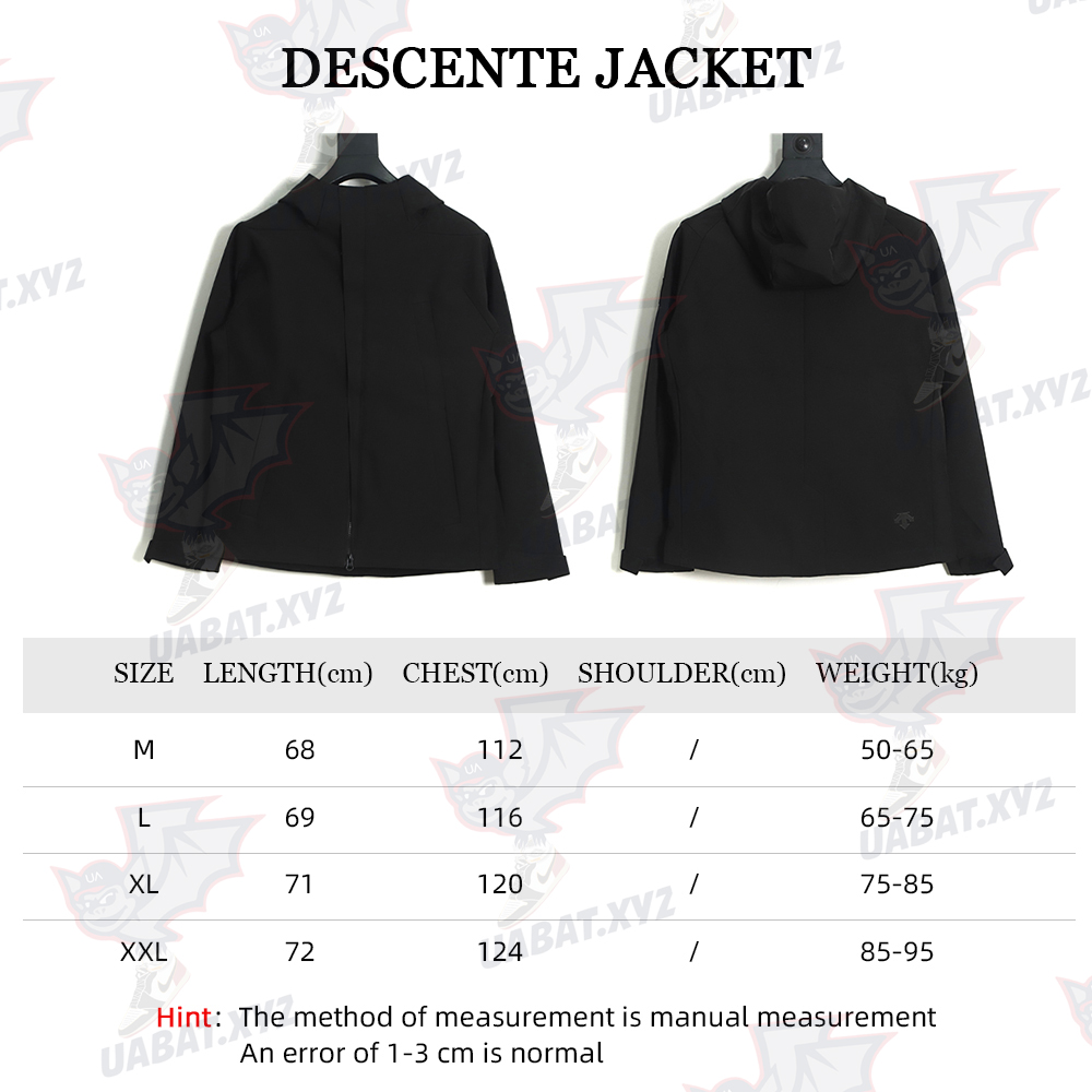 DESCENTE DUALIS urban business 22 new hooded plus fleece jacket Black