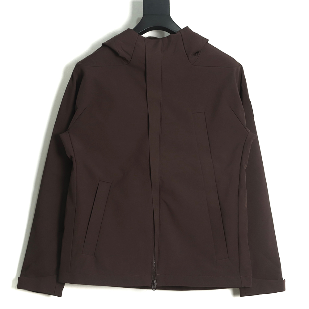DESCENTE DUALIS urban business 22 new hooded plus fleece jacket Brown