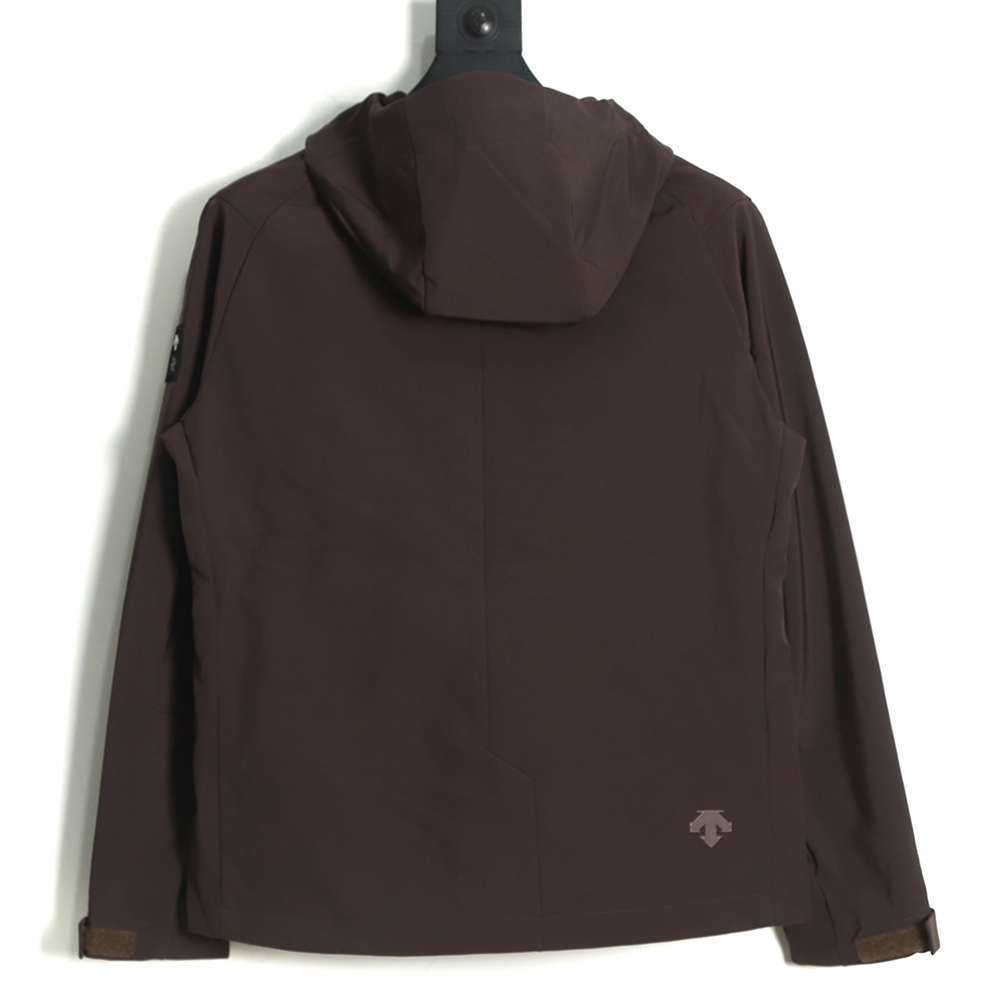 DESCENTE DUALIS urban business 22 new hooded plus fleece jacket Brown