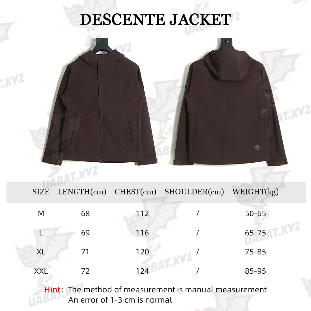 DESCENTE DUALIS urban business 22 new hooded plus fleece jacket Brown