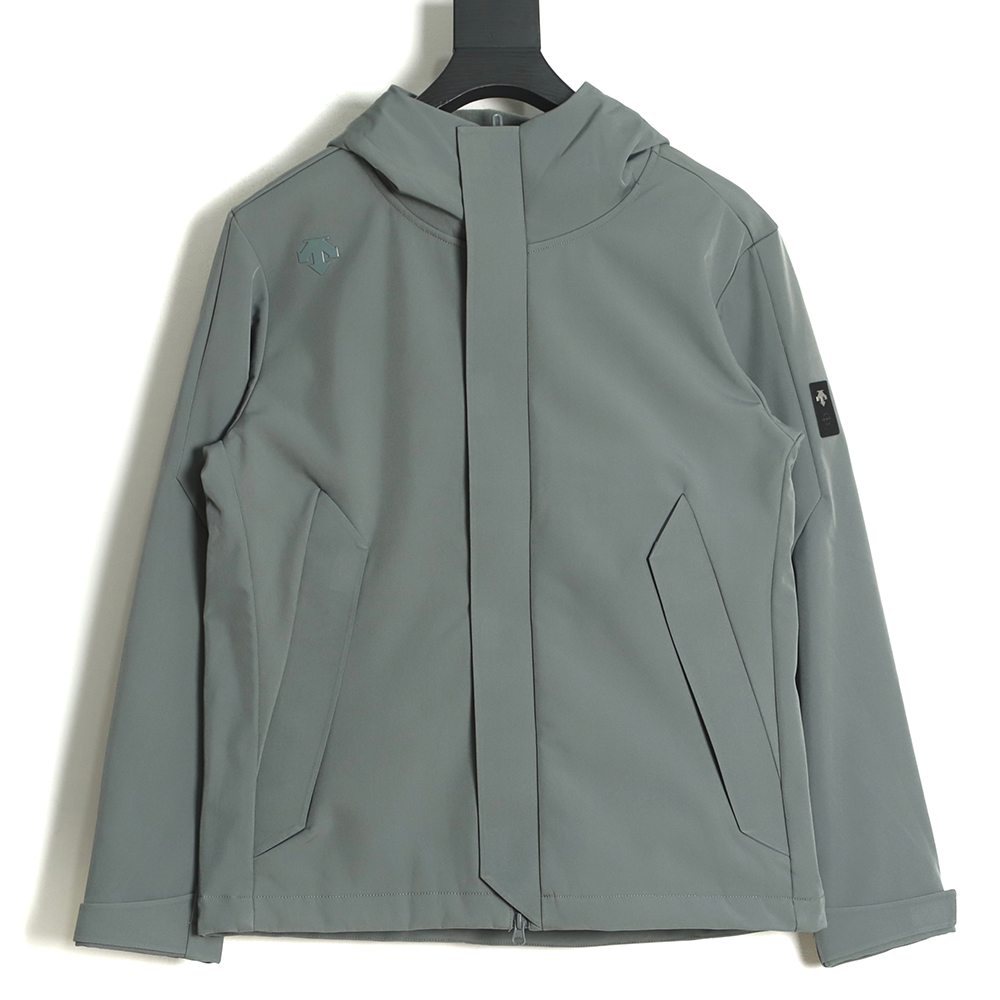 DESCENTE Jacket Winter Laminated Hooded Fleece Jacket Grey