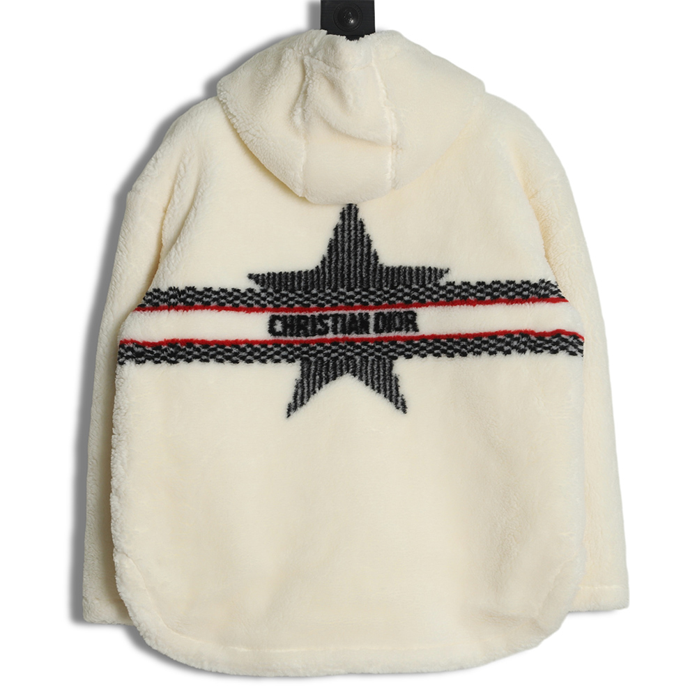 Dior 22Fw reversible hooded logo sherpa jacket