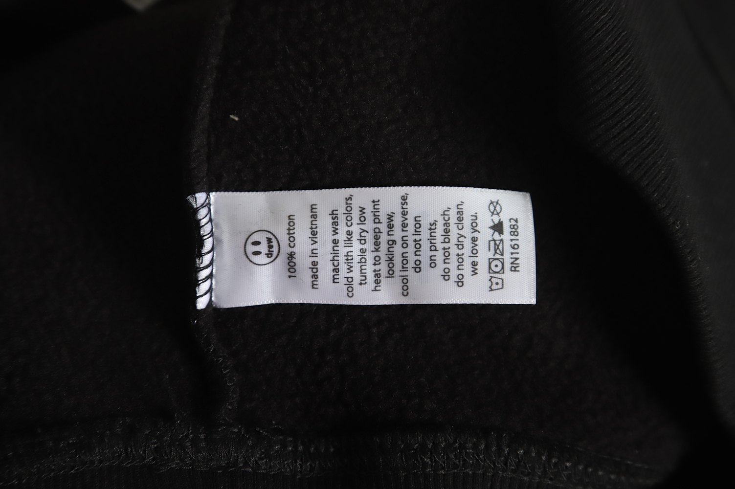 DREW House 2022 A/W black hummingbird print thin fleece sweater
