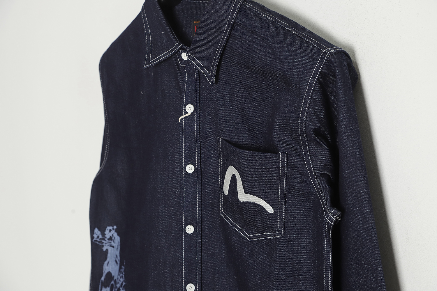 Evisu 23ss landscape painting discharge dyed long-sleeved shirt