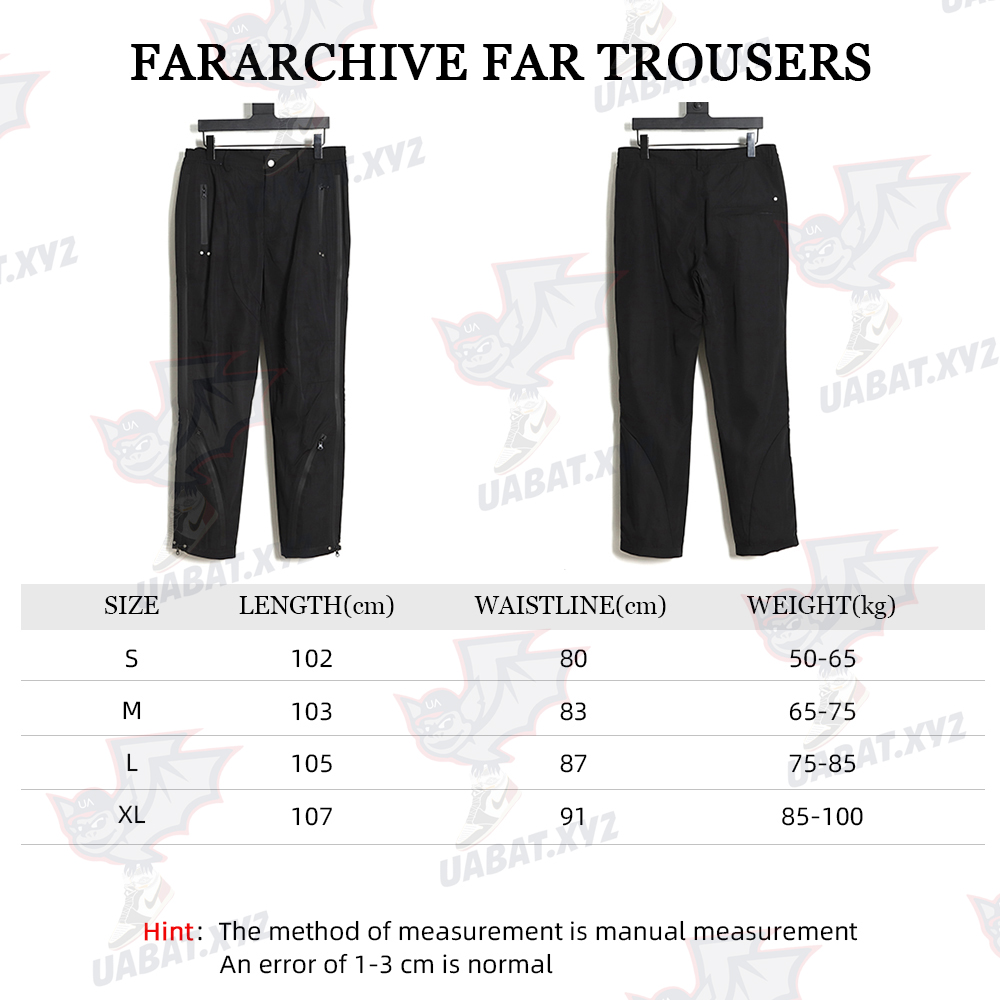 FAR ARCHIVE Technical waterproof zip trousers