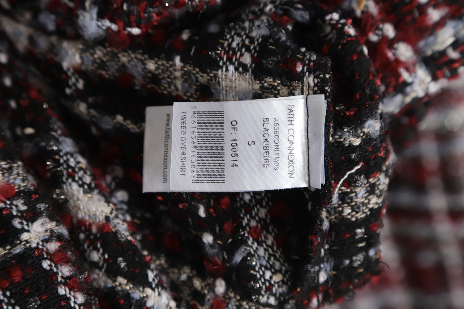 Faith Connexion Burgundy Woven Cardigan Jacket