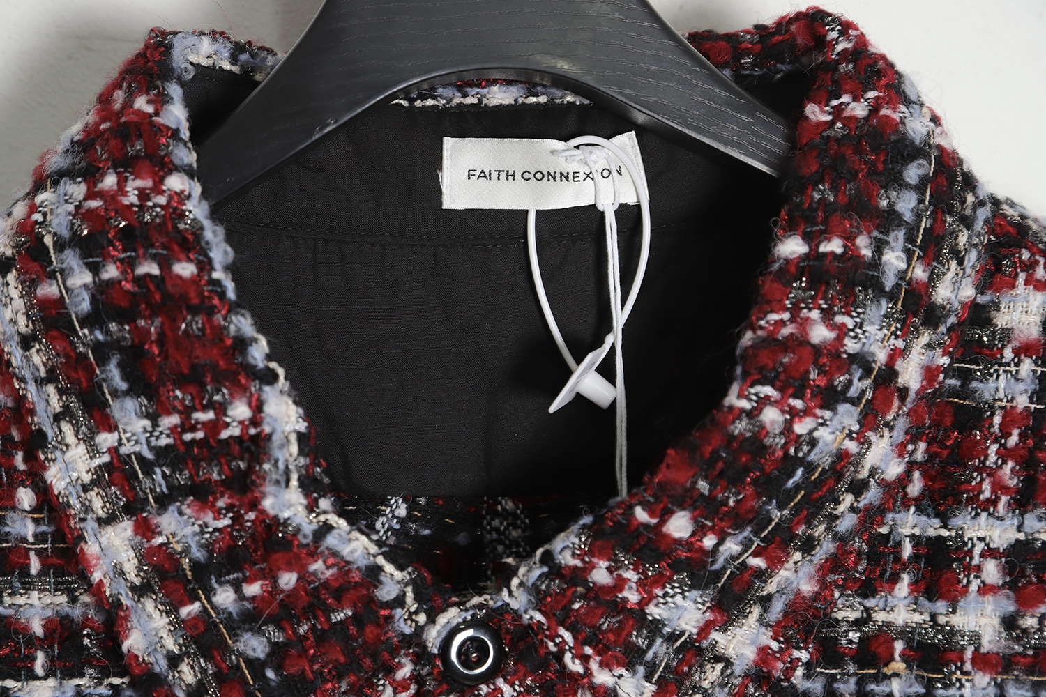Faith Connexion Burgundy Woven Cardigan Jacket