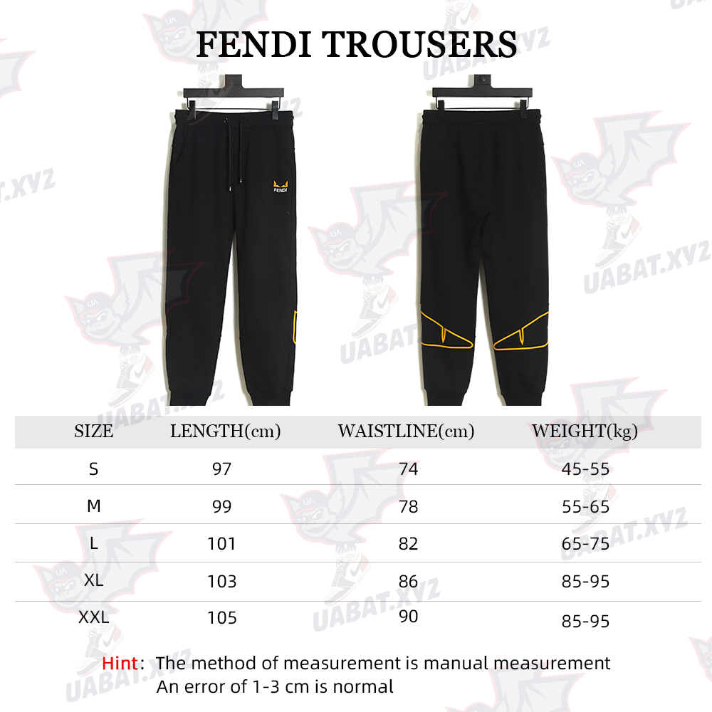 FENDI 2022AW autumn and winter new little devil eye embroidery trousers