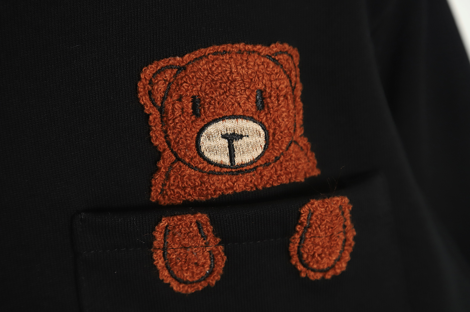 Fendi 22fw flocking bear embroidery logo round neck sweater TSK1