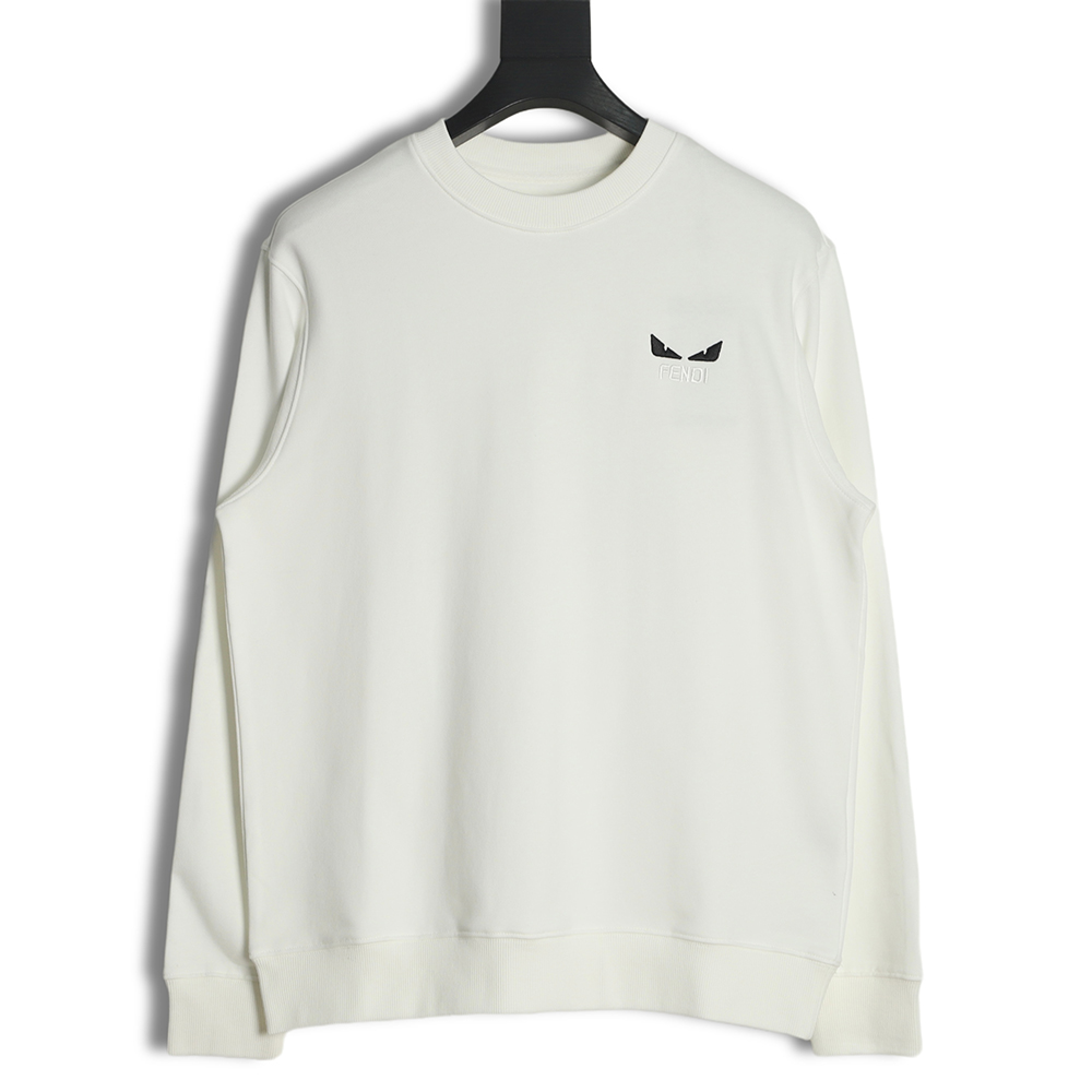 Fendi 22ss Classic Monster Eyes Embroidered Crew Neck Sweatshirt