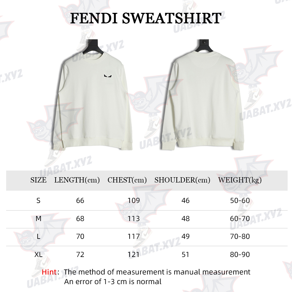 Fendi 22ss Classic Monster Eyes Embroidered Crew Neck Sweatshirt