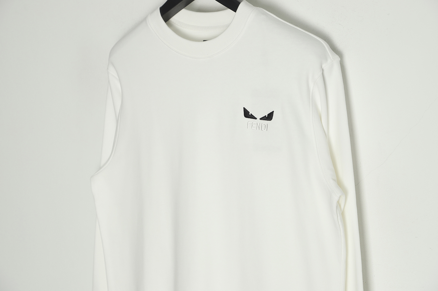 Fendi 22ss Classic Monster Eyes Embroidered Crew Neck Sweatshirt