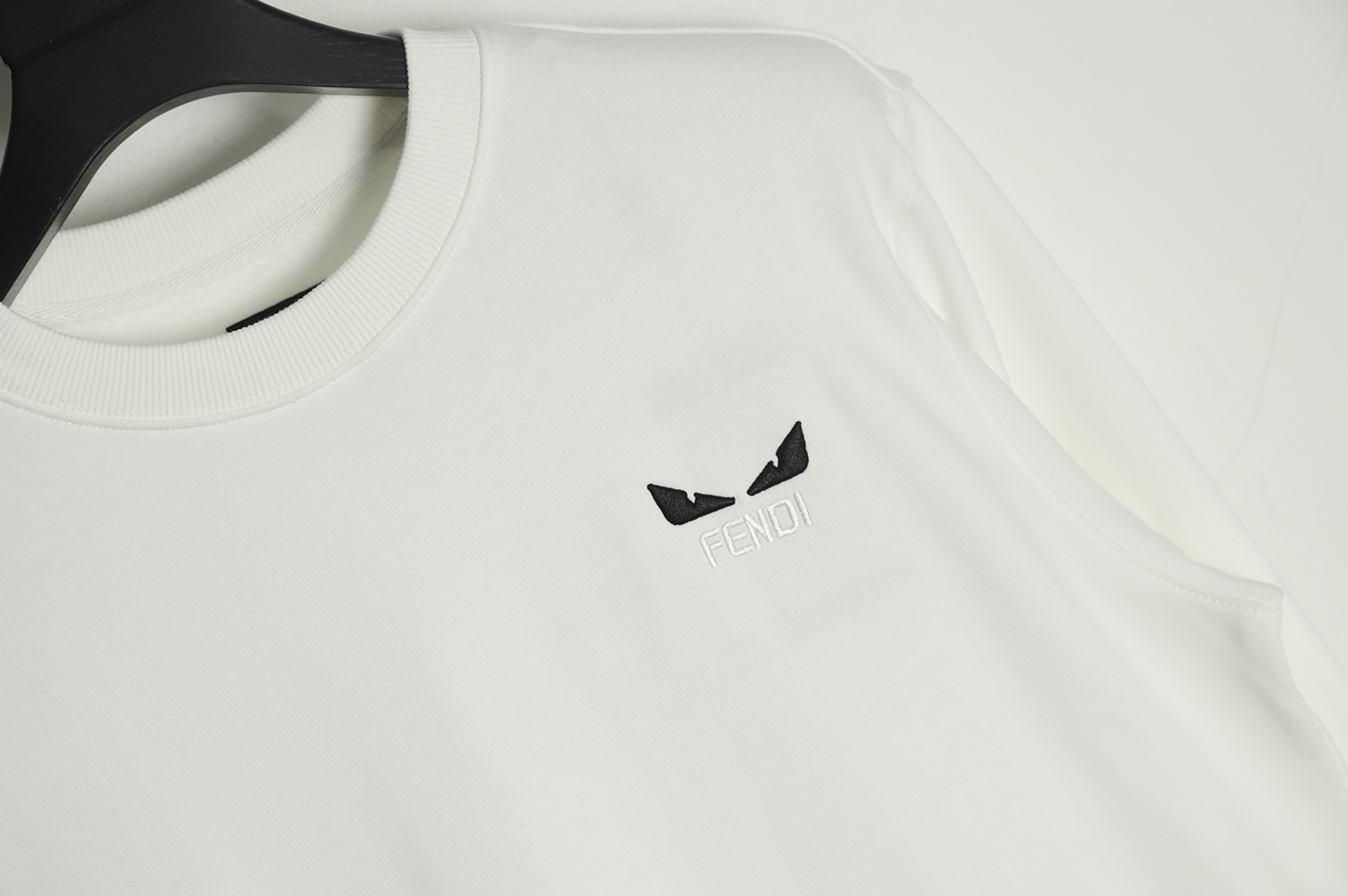 Fendi 22ss Classic Monster Eyes Embroidered Crew Neck Sweatshirt