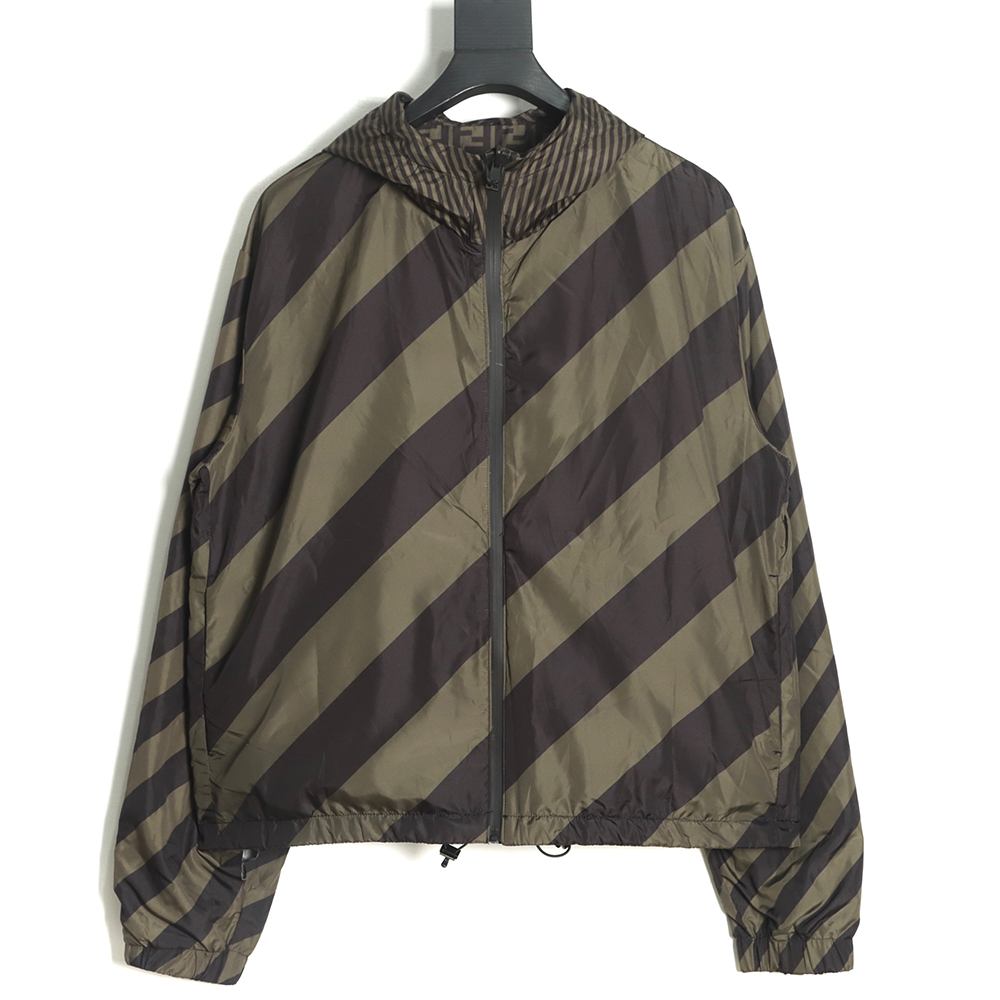 FENDI FD 22 new double-sided black flower nylon jacket coat