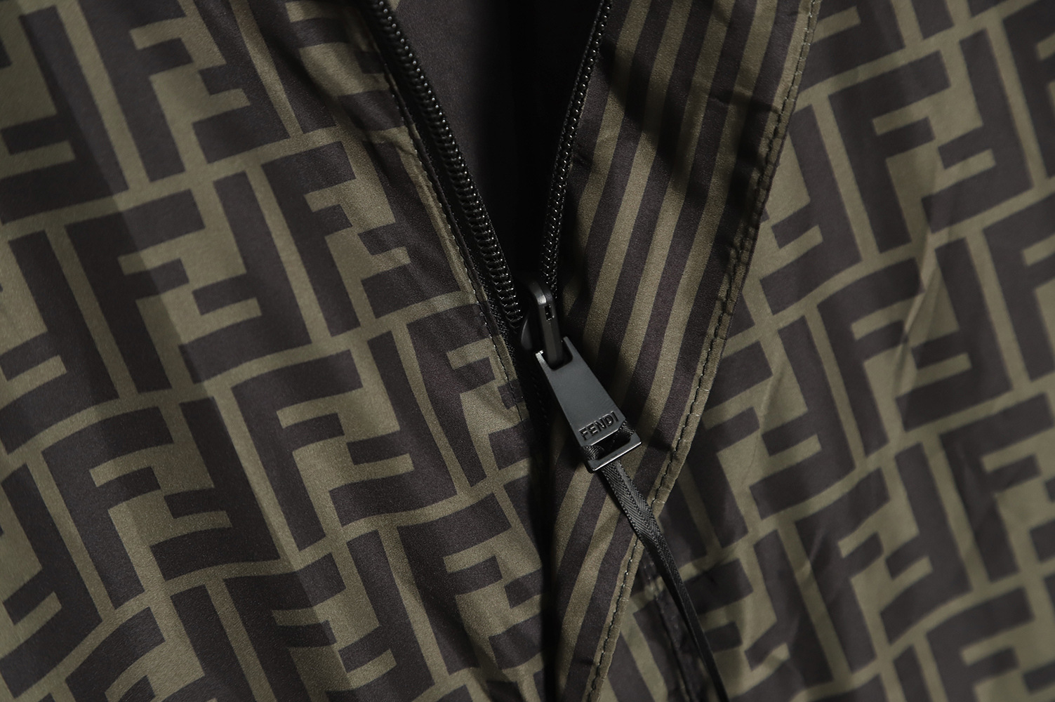 FENDI FD 22 new double-sided black flower nylon jacket coat