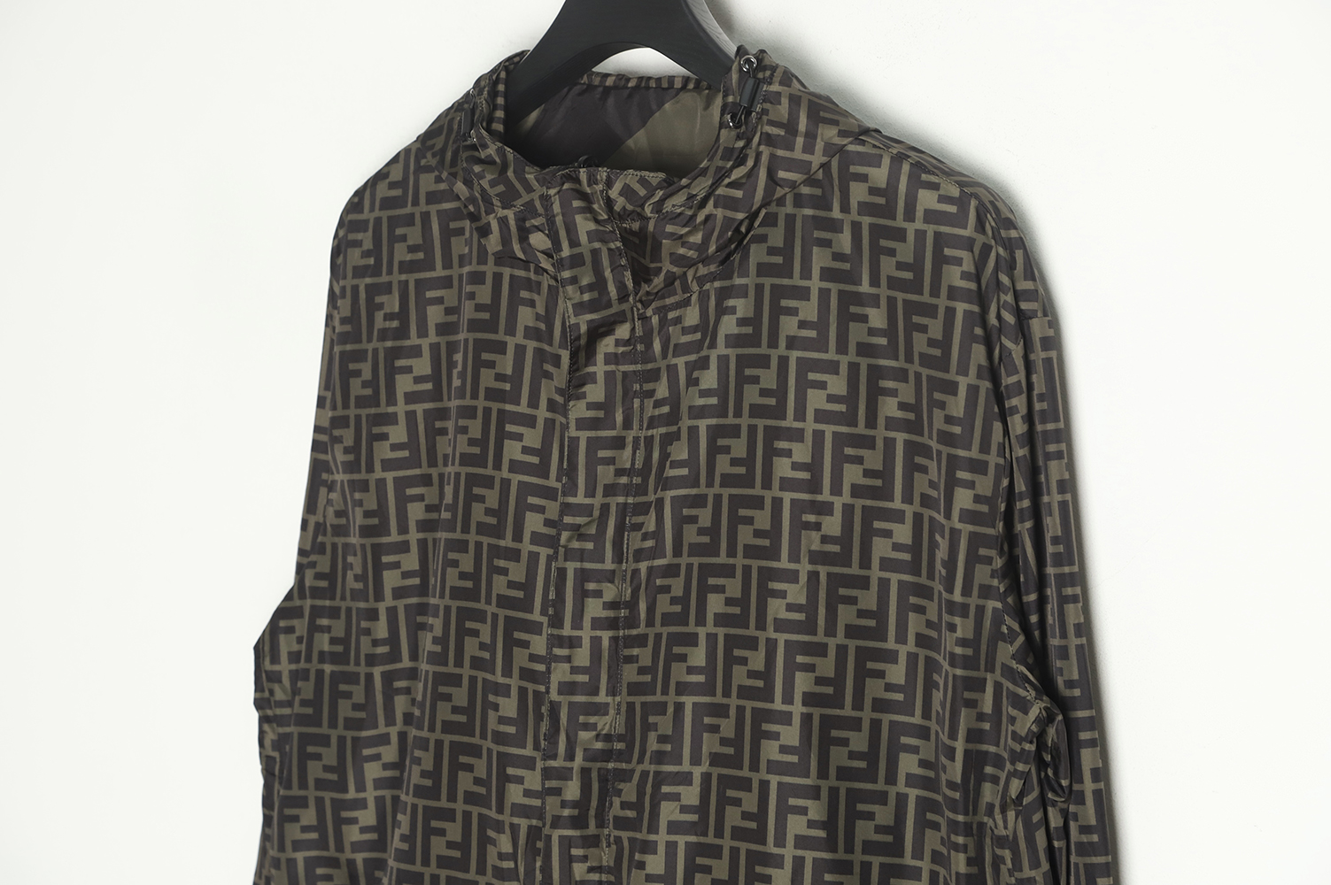 FENDI FD 22 new double-sided black flower nylon jacket coat