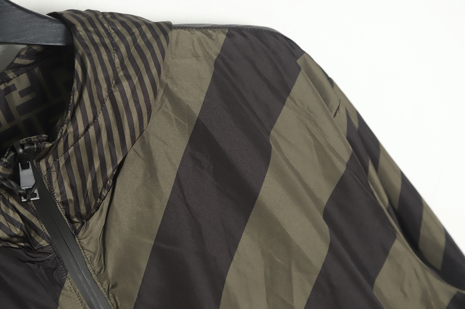 FENDI FD 22 new double-sided black flower nylon jacket coat