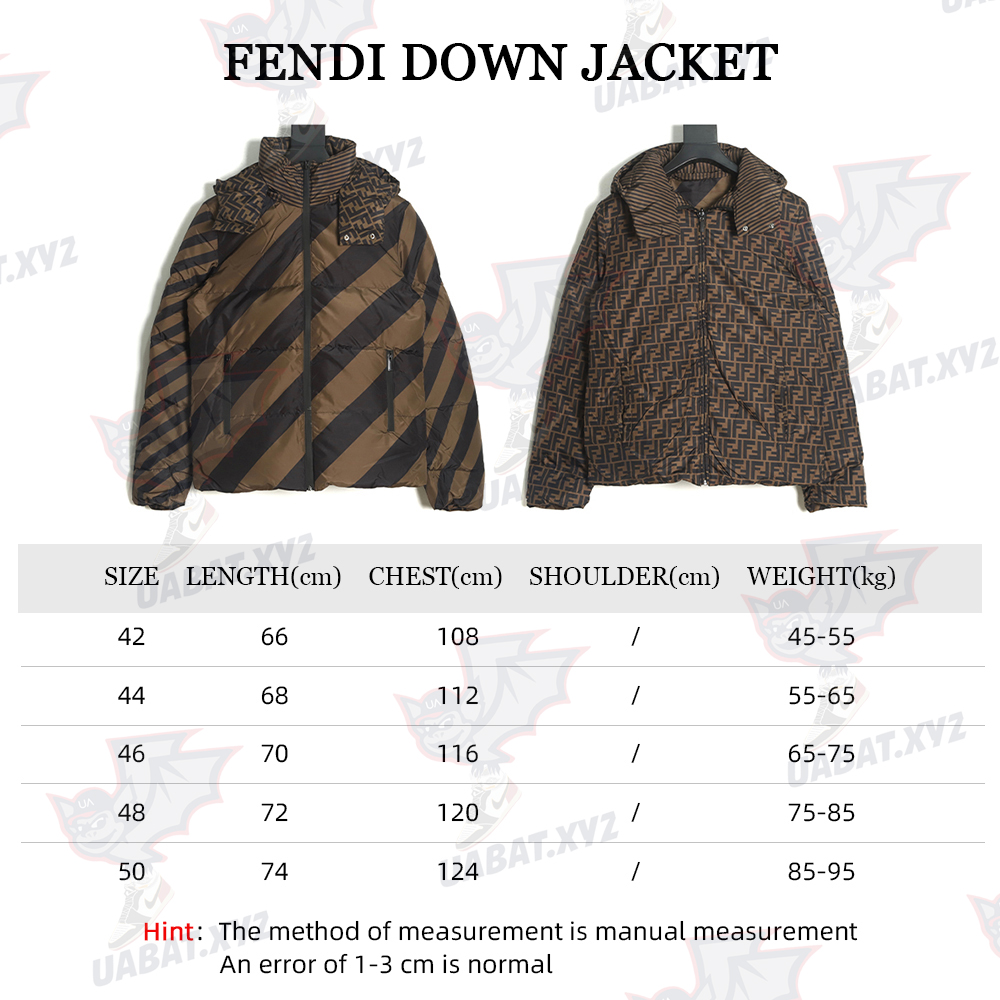 Fendi Classic Double F Presbyopia Reversible Down Jacket