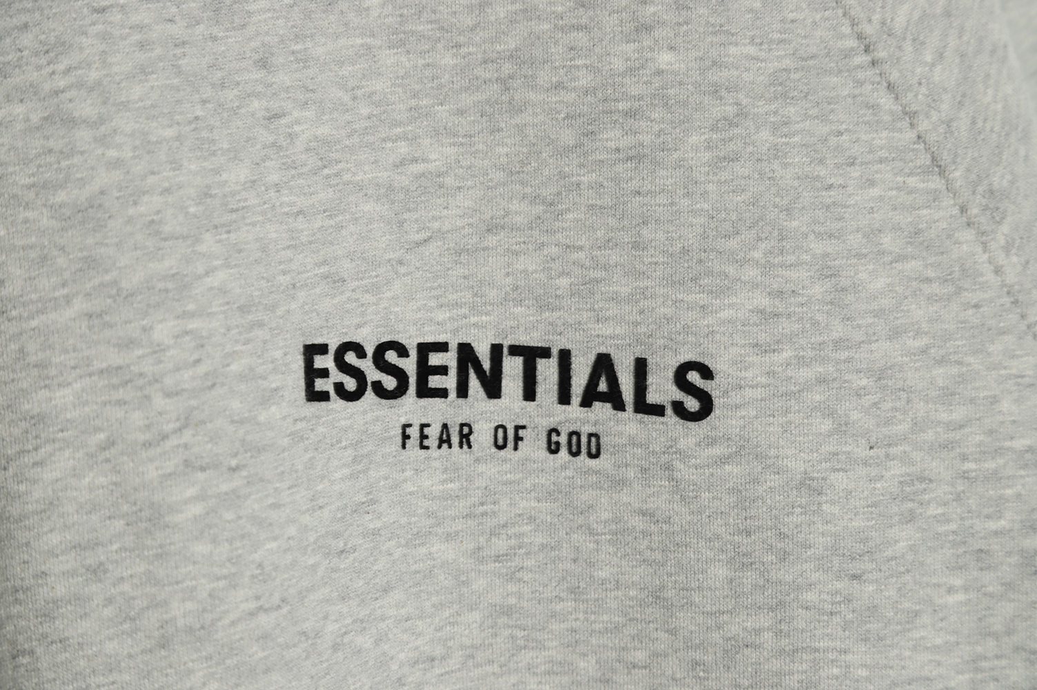 FEAR OF GOD double line double row flocking letter round neck sweater Light Oatmeal