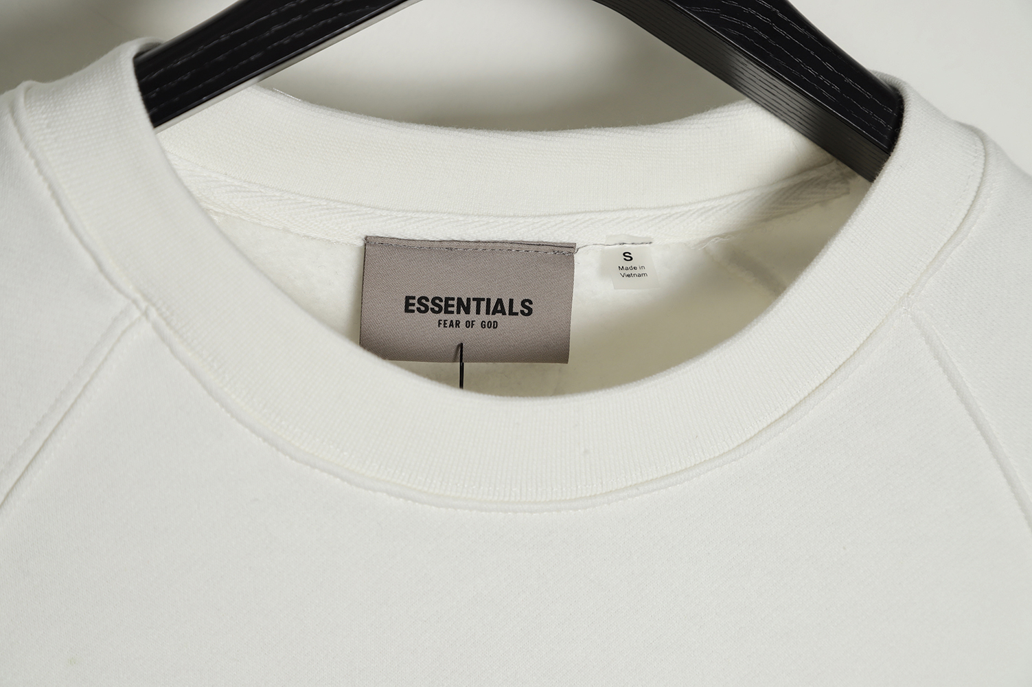 FEAR OF GOD double line ESSENTIALS fog chest silicone letter round neck sweater White