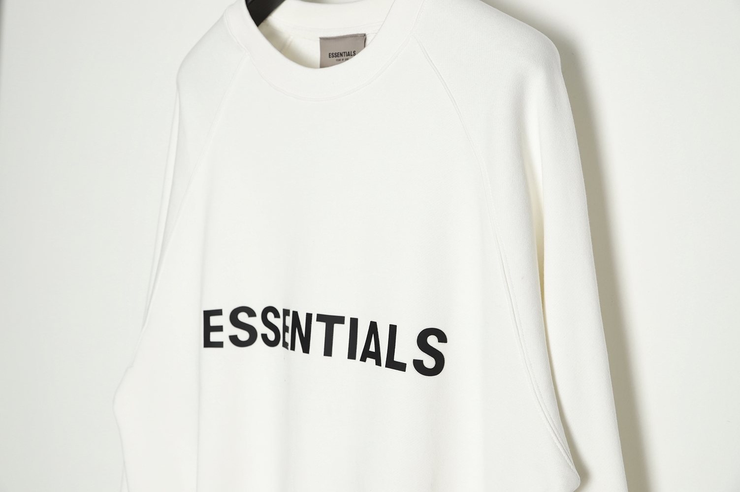 FEAR OF GOD double line ESSENTIALS fog chest silicone letter round neck sweater White