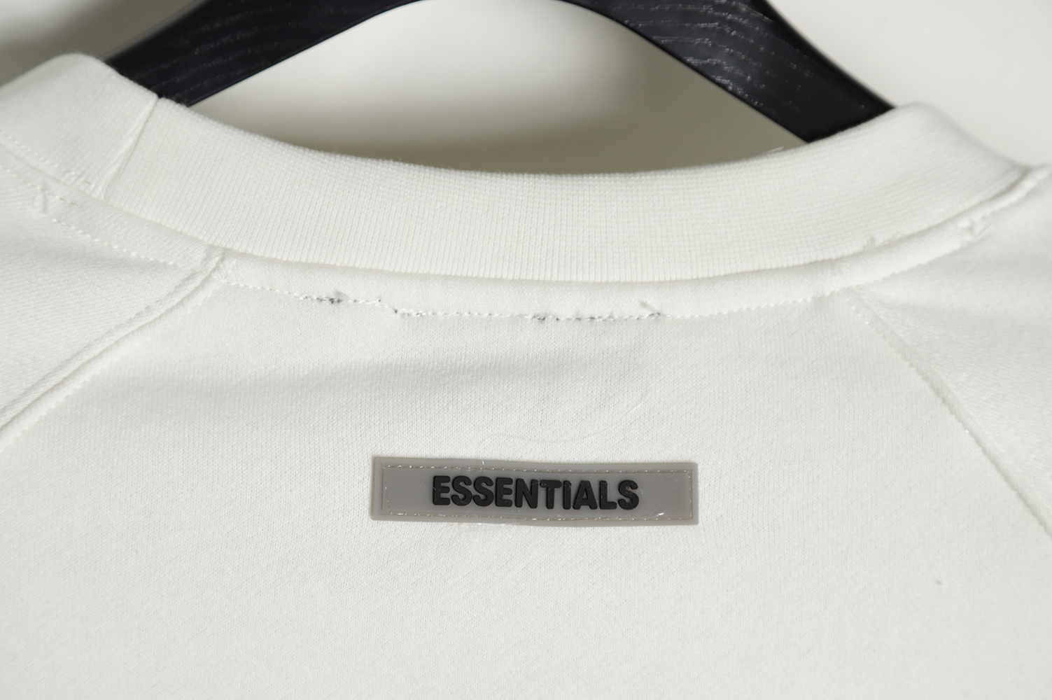 FEAR OF GOD double line ESSENTIALS fog chest silicone letter round neck sweater White