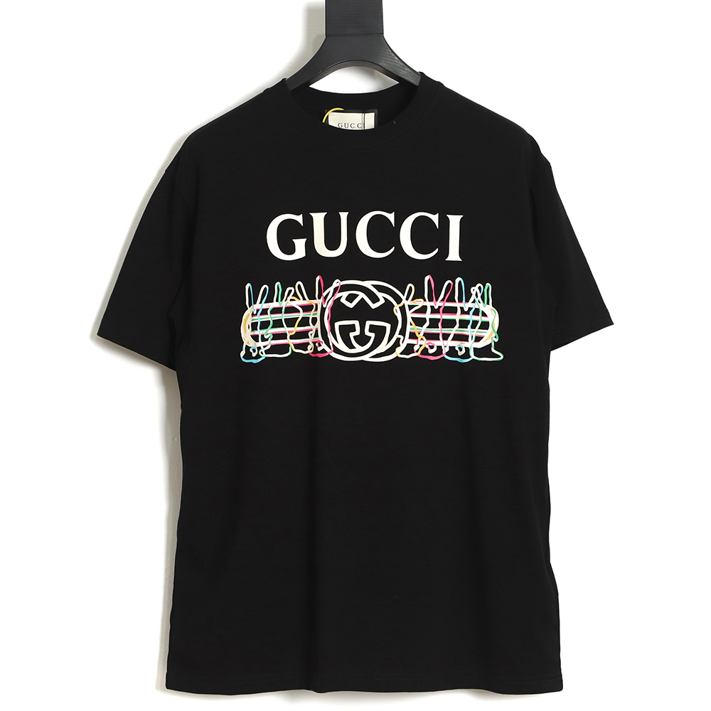 GUCCI Chinese New Year rabbit logo print cotton T-shirt TSK1