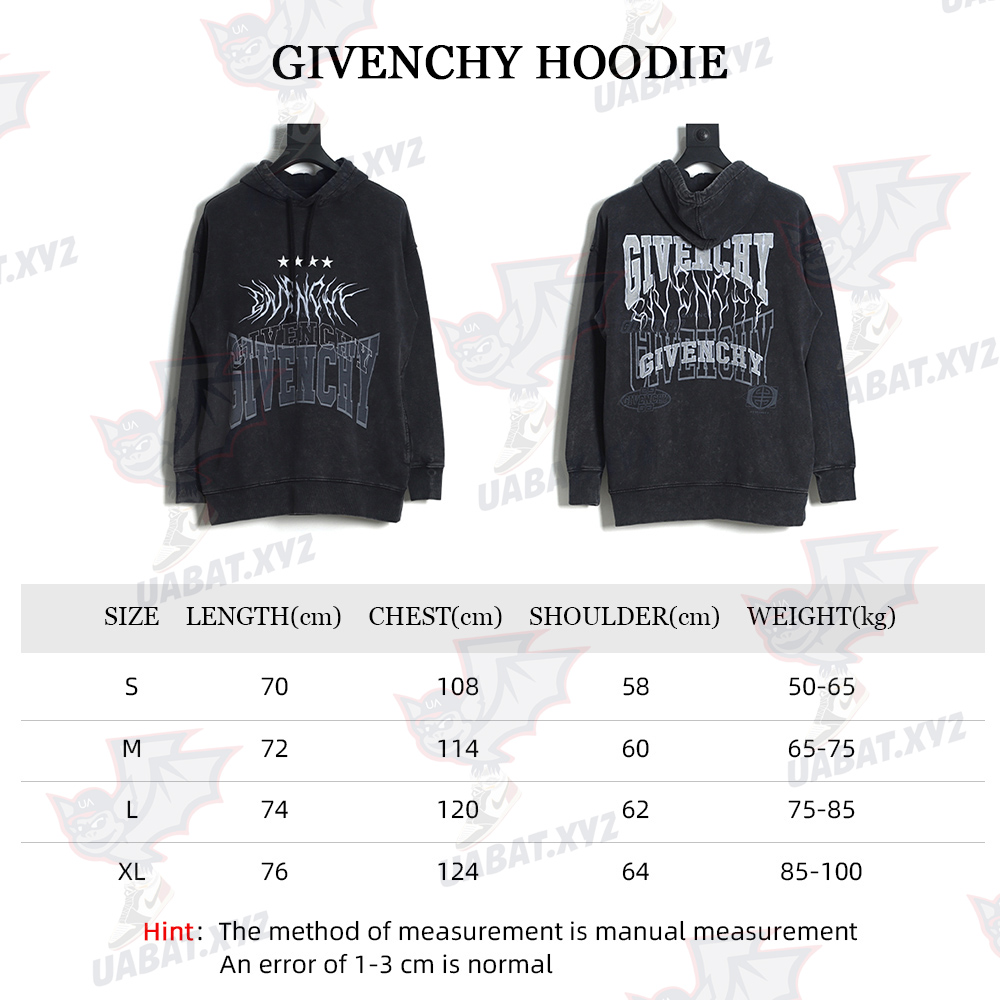 Givenchy 22FW Washed Embroidered Print Hoodie