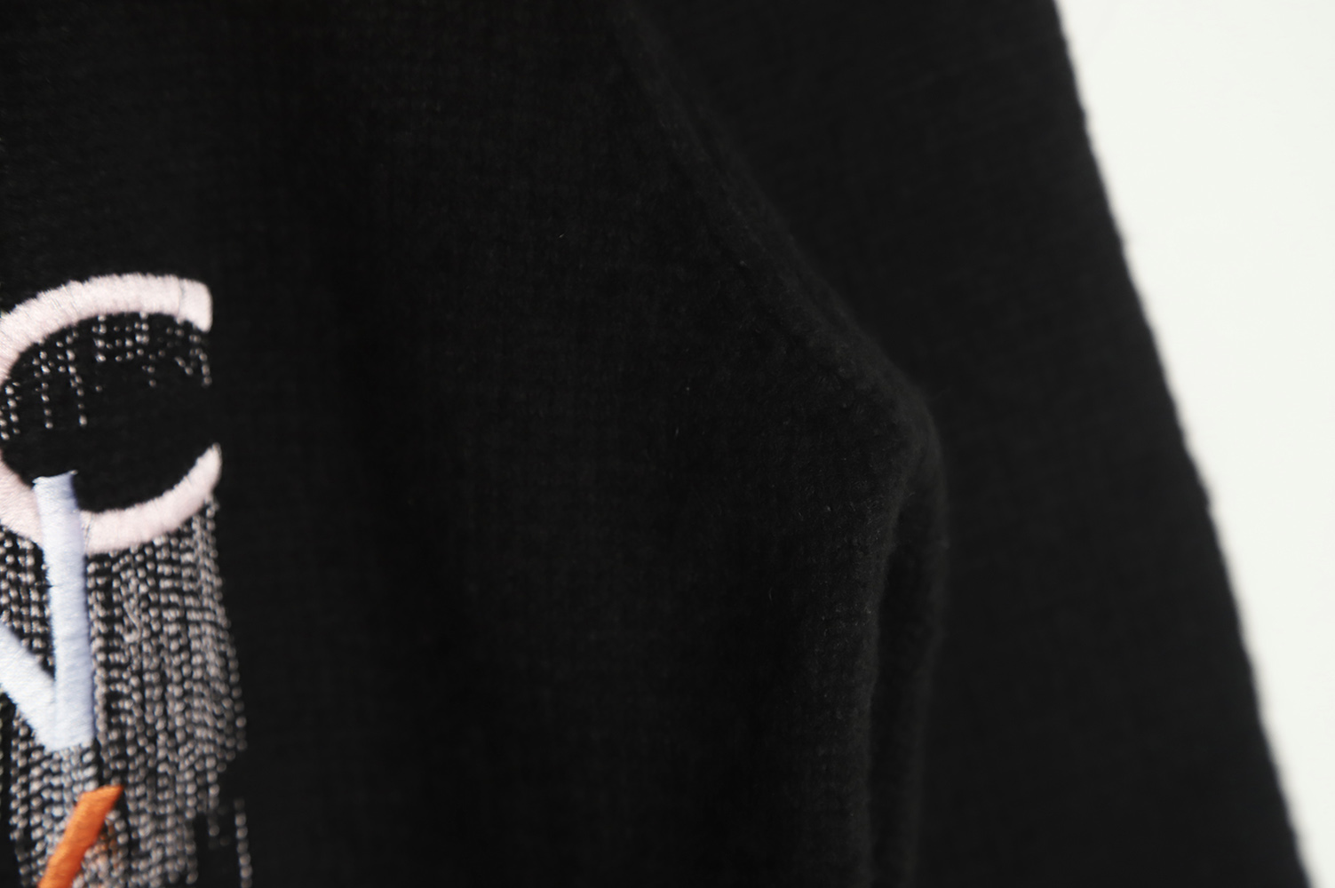 GIVENCHY casual crewneck sweater with rainbow fringe and embroidered letters