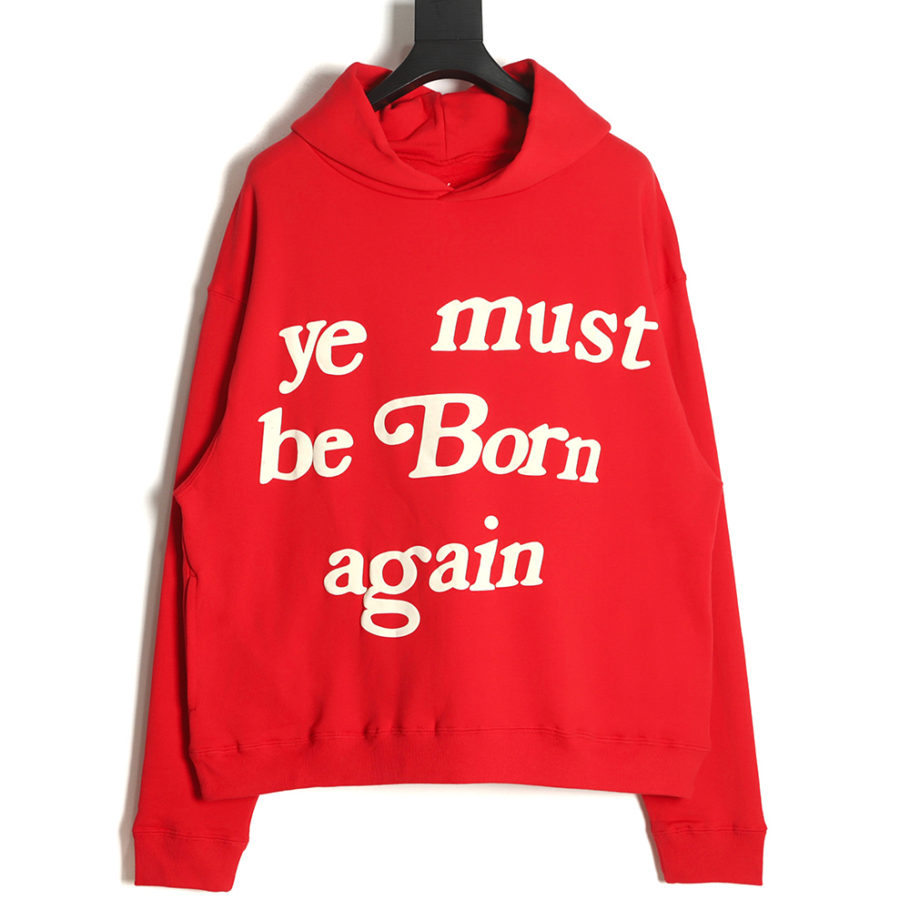 KANYE CPFM Foam Letter Print Reborn Hoodie Red