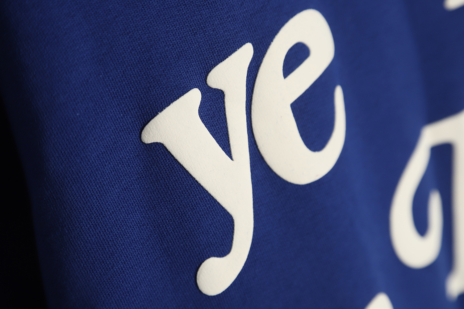 KANYE CPFM Foam Letter Print Reborn Hoodie Blue
