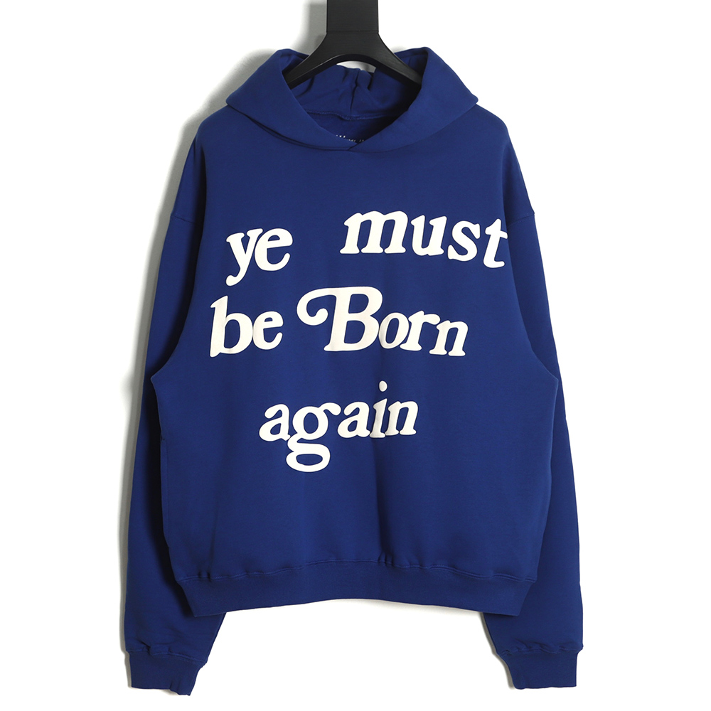 KANYE CPFM Foam Letter Print Reborn Hoodie Blue